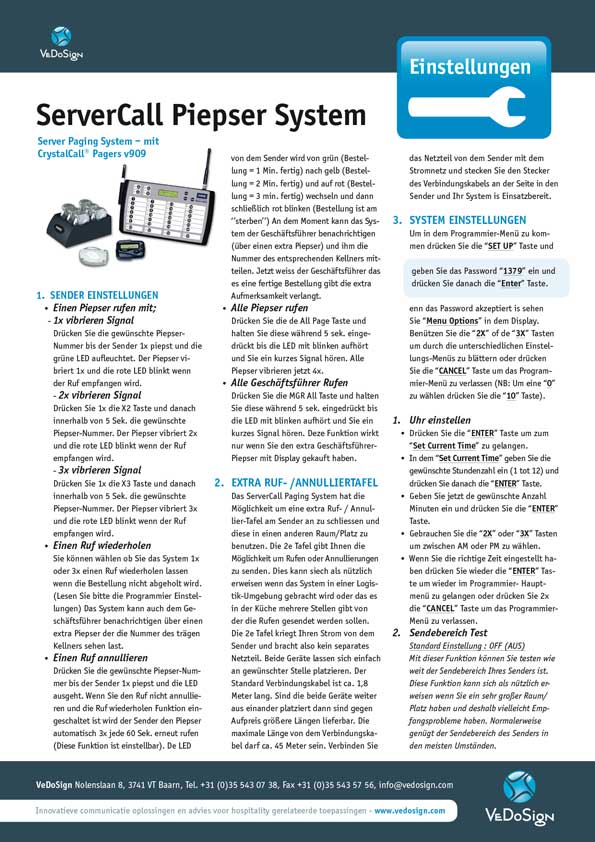 Anleitung ServiceCall Piepser System