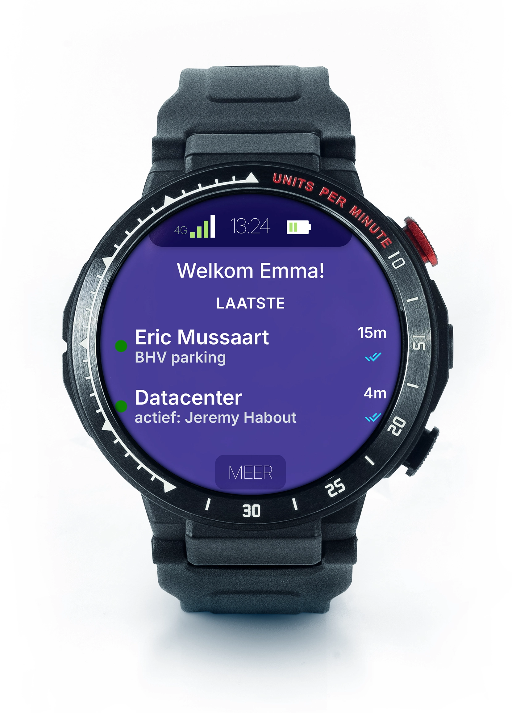 BHV CWATCH Teamcommunicatie Slim Horloge Voorzijde