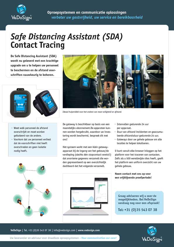 Brochure Social Distance Assistant Systeem Contact Tracing