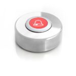 EasyCall Oproepknop Zilver Met Rode Knop En Belletje