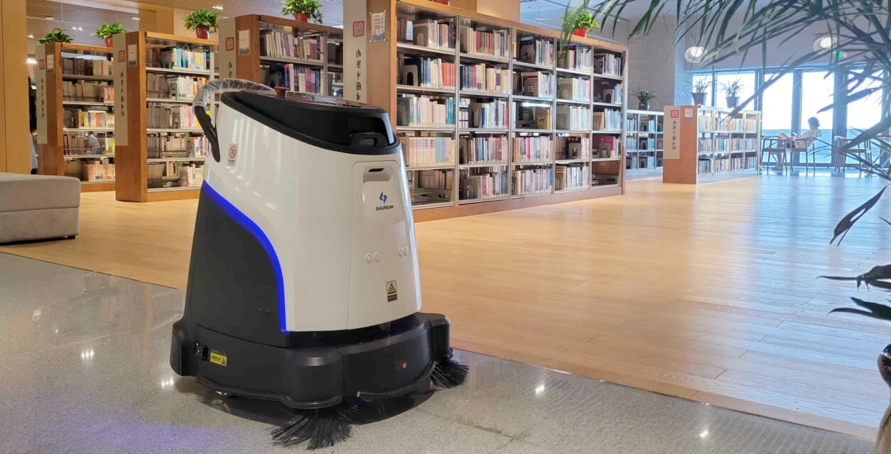 Gausium Ecobot Vacuum 40 Bibliotheek Vloer Reinigen