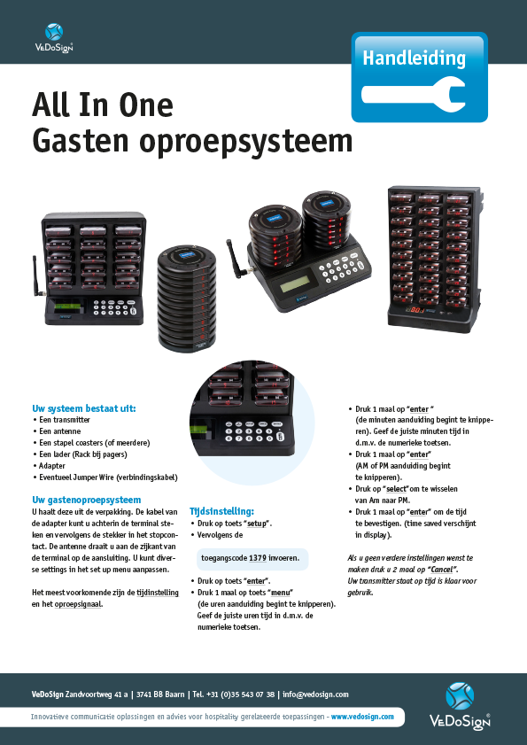 Handleiding All In One Gastenoproepsysteem NL