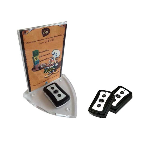 Houder Ovaal Menukaart Met Basic 3 Knops Serviceknop