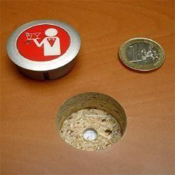 Inbouw serviceknop Inbouw Service Oproepsysteem Inbouw Hout