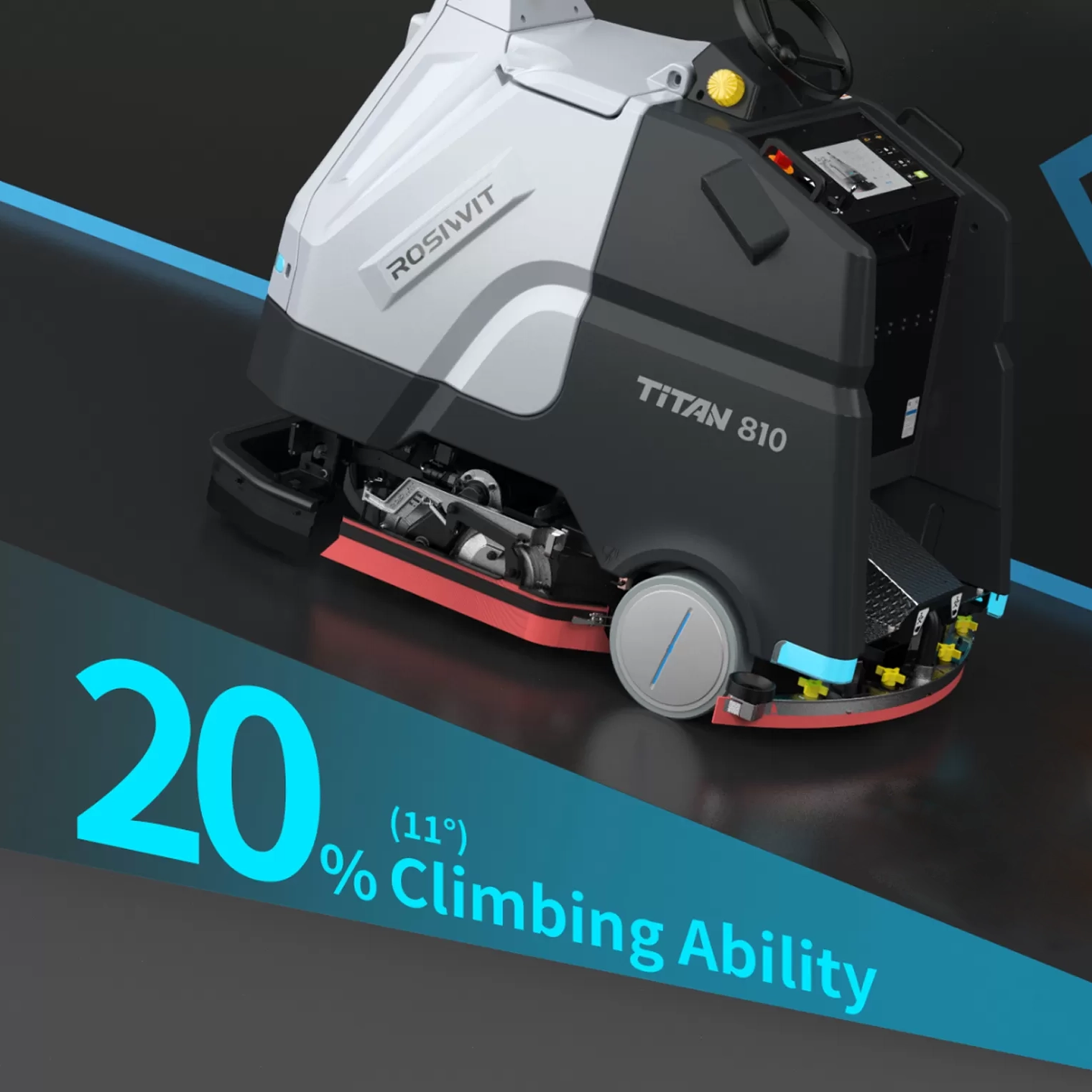 Krachtige Industriële Schoonmaakrobot Hellingshoek 11 Graden