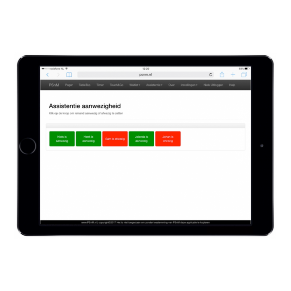 Software Assistentie Module Ipad Knoppen