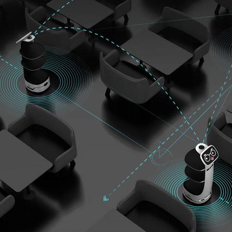 T8 Delivery Robot Small Meerdere Robots Inzetbaar