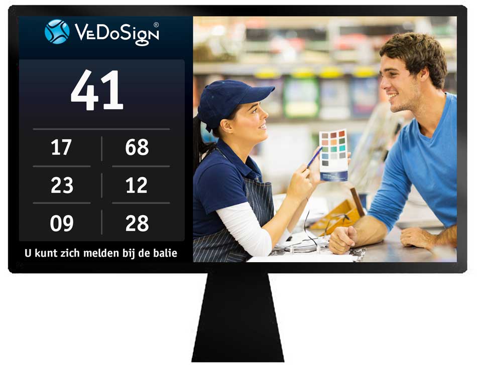 Ticket Afroepsysteem Beeldscherm Melding Wachtrij Retail