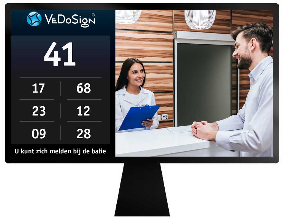 Ticket Afroepsysteem Beeldscherm Melding Wachtrij Zorg
