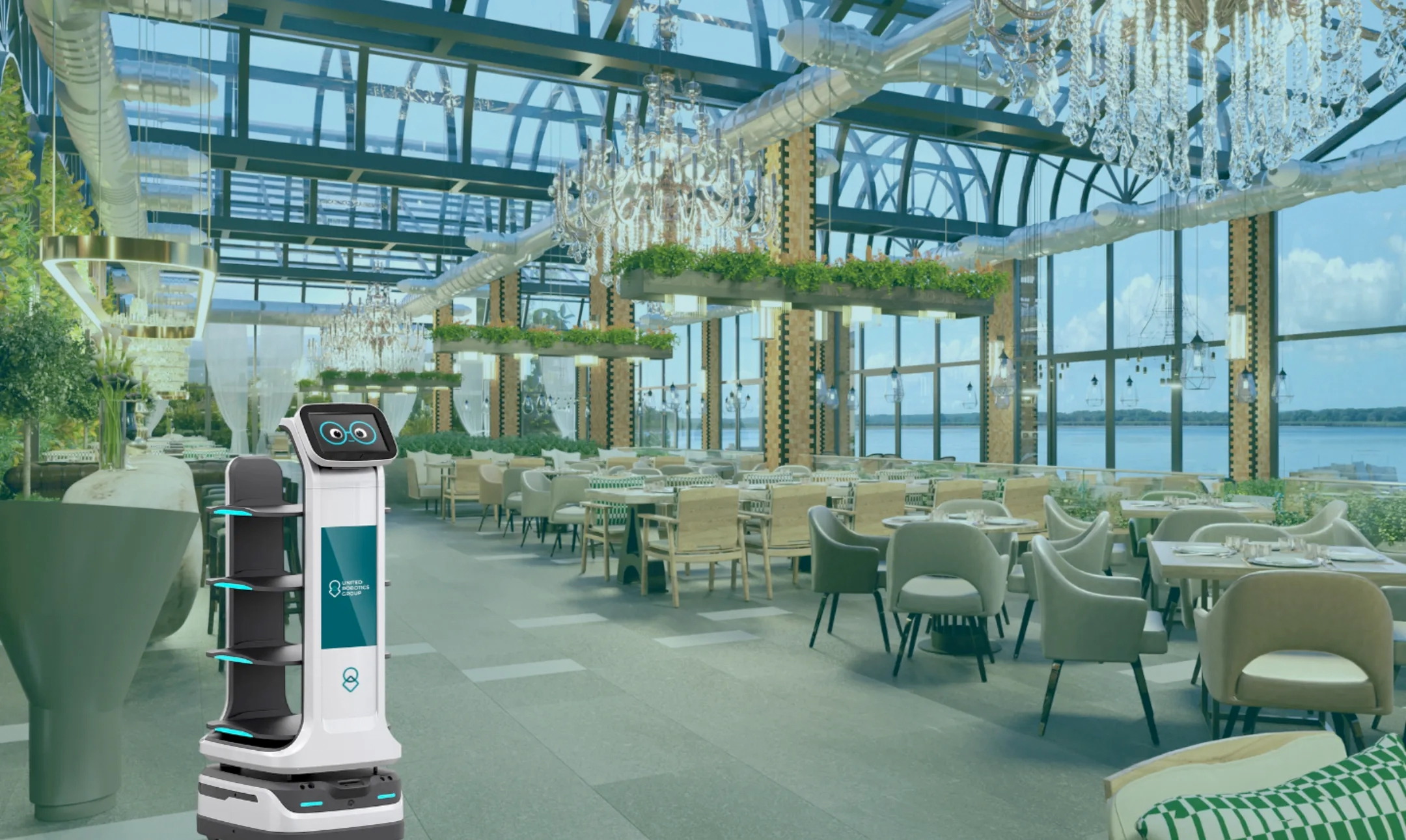 U Serve United Media Delivery Robot Robot Restaurant